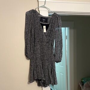 Anthropologie Black and White Long Sleeve Dress